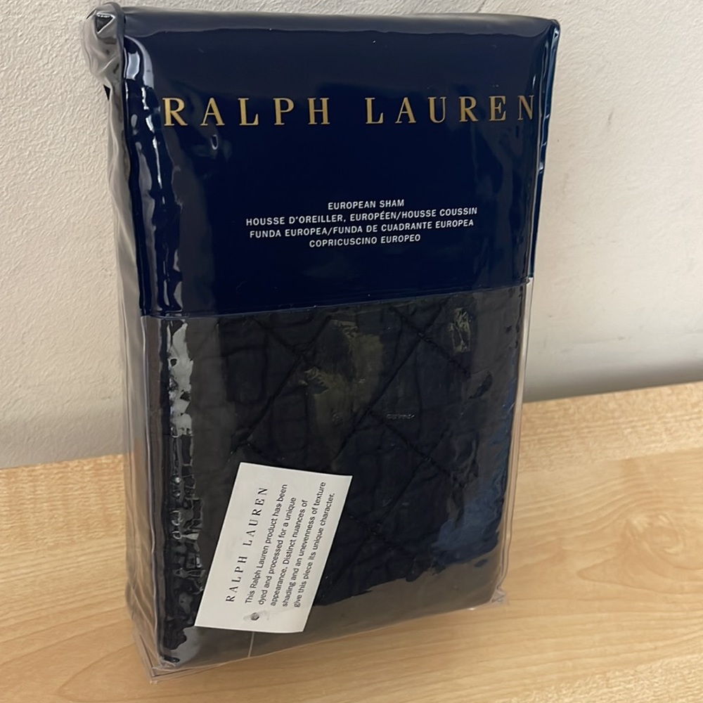 Ralph Lauren Journey’s End Tait Navy Quilted Diamond Pattern Euro Sham
